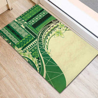 Samoa Siapo Mamanu Rubber Doormat Plumeria Emerald Motifs LT7 - Polynesian Pride