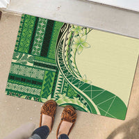 Samoa Siapo Mamanu Rubber Doormat Plumeria Emerald Motifs LT7 - Polynesian Pride