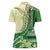 Samoa Siapo Mamanu Women Polo Shirt Plumeria Emerald Motifs