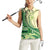 Samoa Siapo Mamanu Women Sleeveless Polo Shirt Plumeria Emerald Motifs