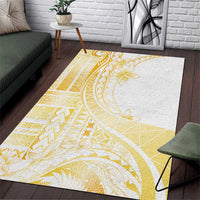 Samoa Siapo Mamanu Area Rug Plumeria Fancy Gold Motifs LT7 Gold - Polynesian Pride