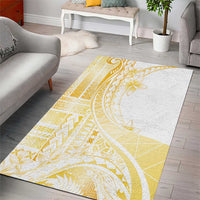 Samoa Siapo Mamanu Area Rug Plumeria Fancy Gold Motifs LT7 - Polynesian Pride