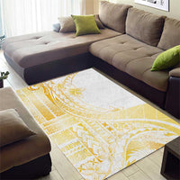 Samoa Siapo Mamanu Area Rug Plumeria Fancy Gold Motifs LT7 - Polynesian Pride