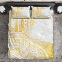 Samoa Siapo Mamanu Bedding Set Plumeria Fancy Gold Motifs LT7 Gold - Polynesian Pride