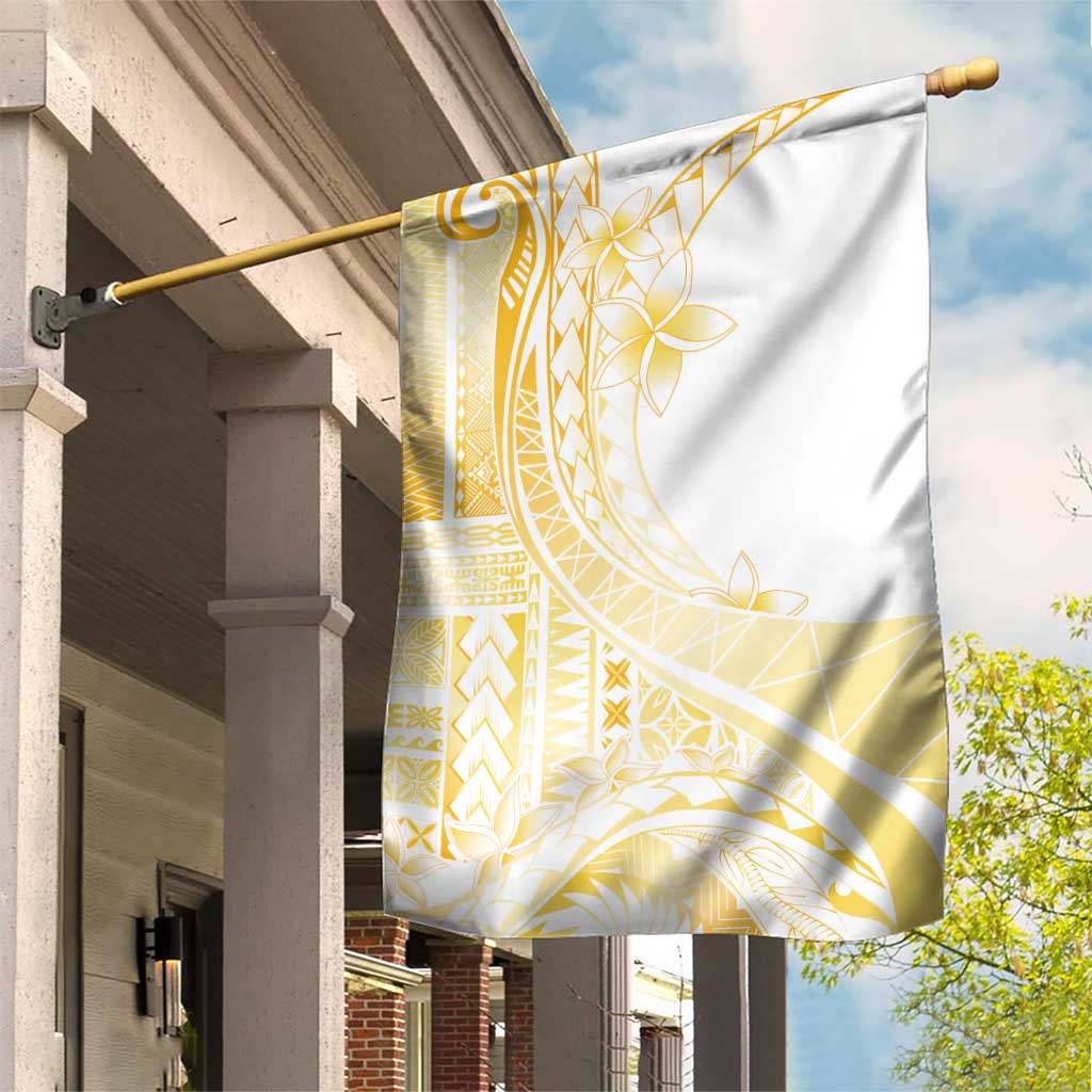 Samoa Siapo Mamanu Garden Flag Plumeria Fancy Gold Motifs LT7 House Flag Gold - Polynesian Pride