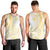 Samoa Siapo Mamanu Men Tank Top Plumeria Fancy Gold Motifs