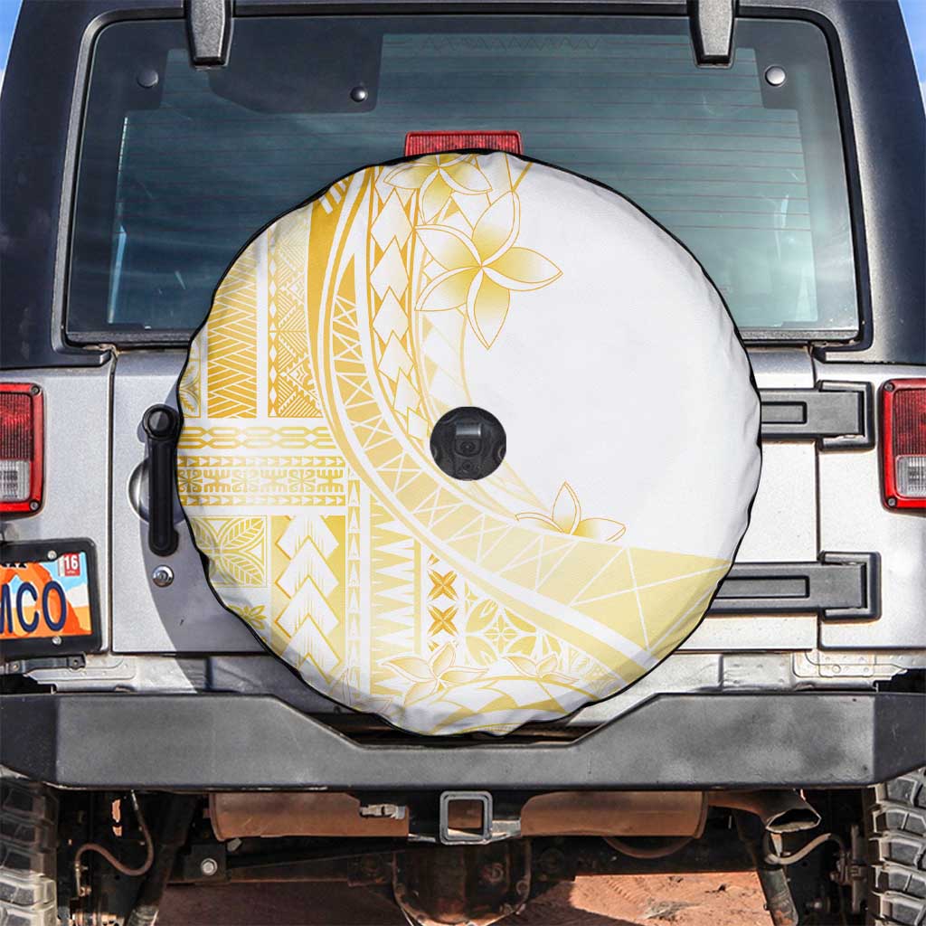 Samoa Siapo Mamanu Spare Tire Cover Plumeria Fancy Gold Motifs