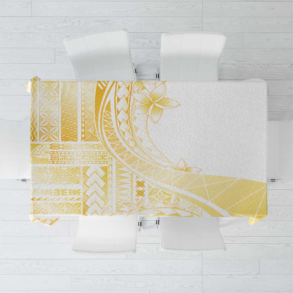Samoa Siapo Mamanu Tablecloth Plumeria Fancy Gold Motifs LT7 Gold - Polynesian Pride