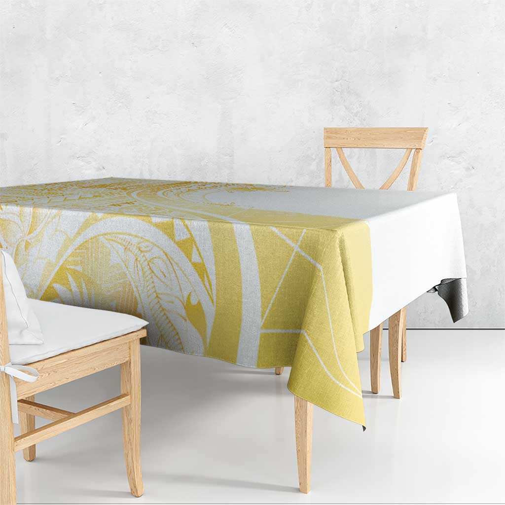 Samoa Siapo Mamanu Tablecloth Plumeria Fancy Gold Motifs LT7 - Polynesian Pride