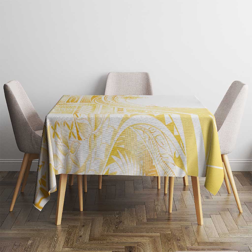 Samoa Siapo Mamanu Tablecloth Plumeria Fancy Gold Motifs LT7 - Polynesian Pride