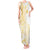 Samoa Siapo Mamanu Tank Maxi Dress Plumeria Fancy Gold Motifs