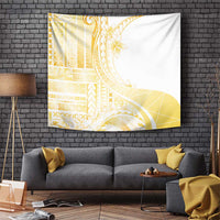 Samoa Siapo Mamanu Tapestry Plumeria Fancy Gold Motifs LT7 Gold - Polynesian Pride