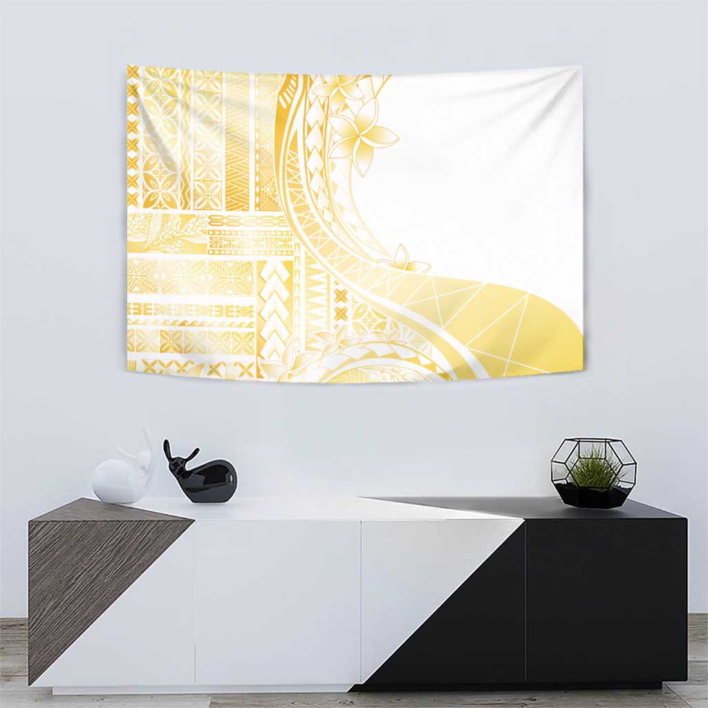 Samoa Siapo Mamanu Tapestry Plumeria Fancy Gold Motifs LT7 - Polynesian Pride