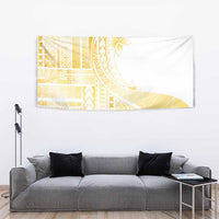 Samoa Siapo Mamanu Tapestry Plumeria Fancy Gold Motifs LT7 - Polynesian Pride