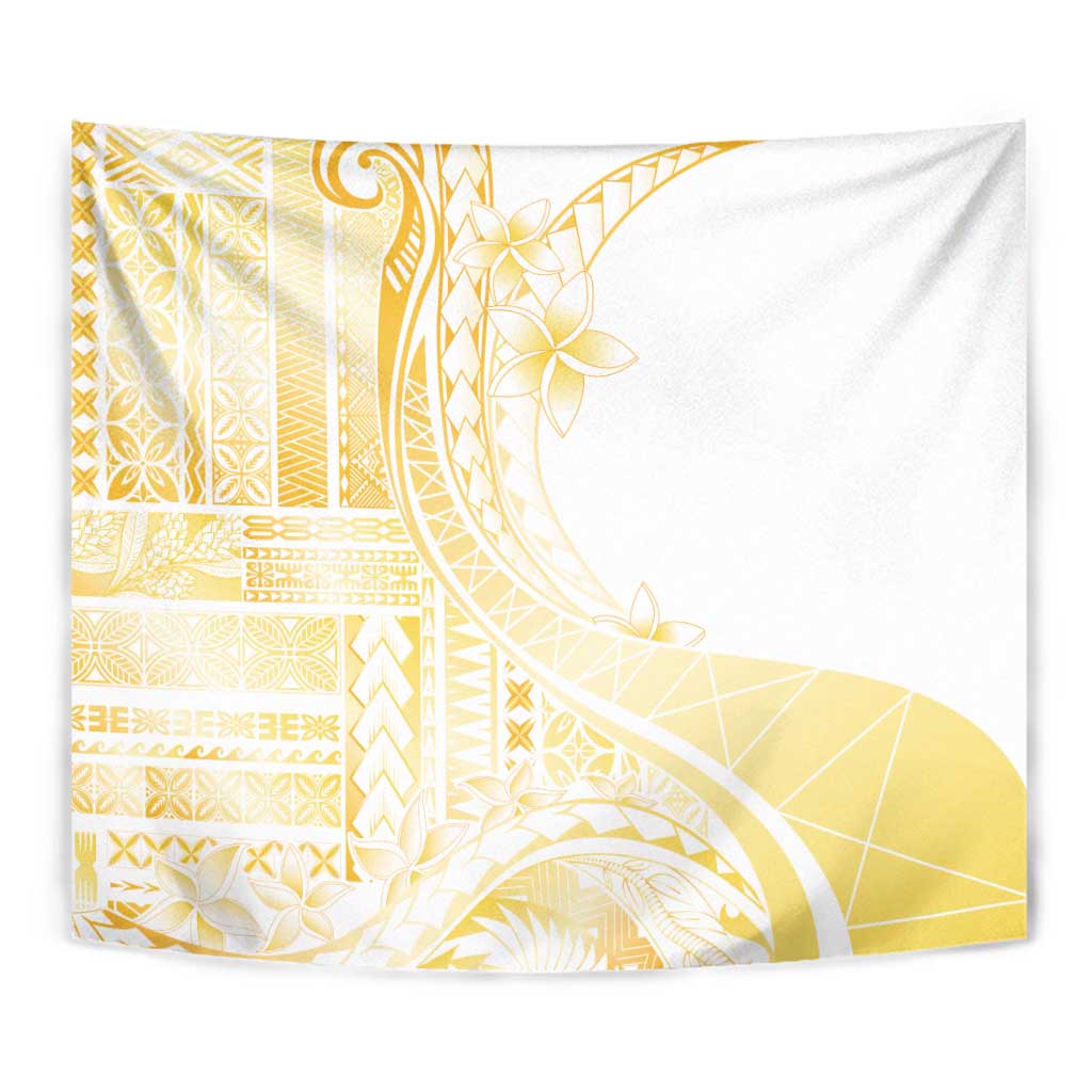 Samoa Siapo Mamanu Tapestry Plumeria Fancy Gold Motifs LT7 - Polynesian Pride