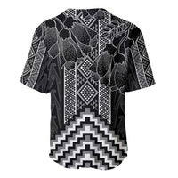 Aotearoa Taniko Pattern Baseball Jersey Poutama Mix Kowhai Flowers LT7 - Polynesian Pride