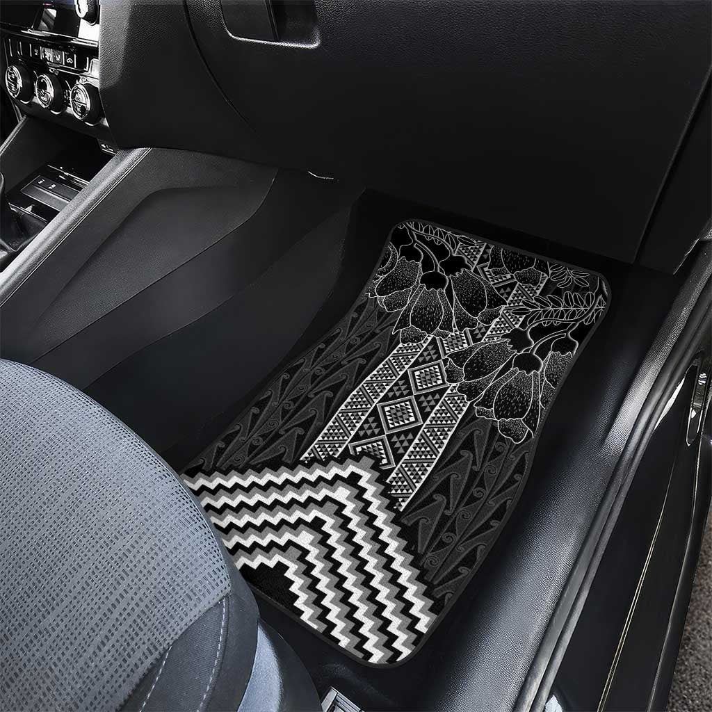 Aotearoa Taniko Pattern Car Mats Poutama Mix Kowhai Flowers LT7 - Polynesian Pride