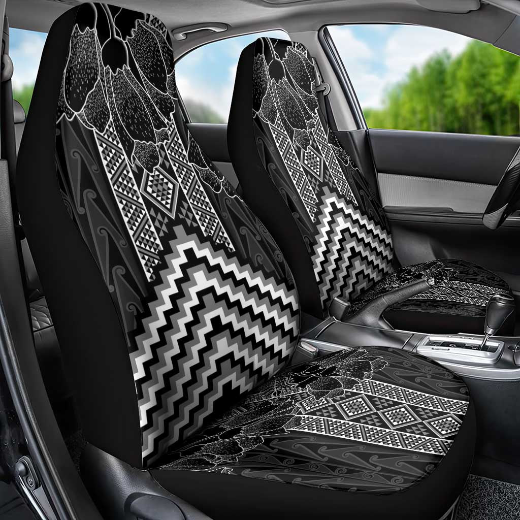 Aotearoa Taniko Pattern Car Seat Cover Poutama Mix Kowhai Flowers LT7 - Polynesian Pride