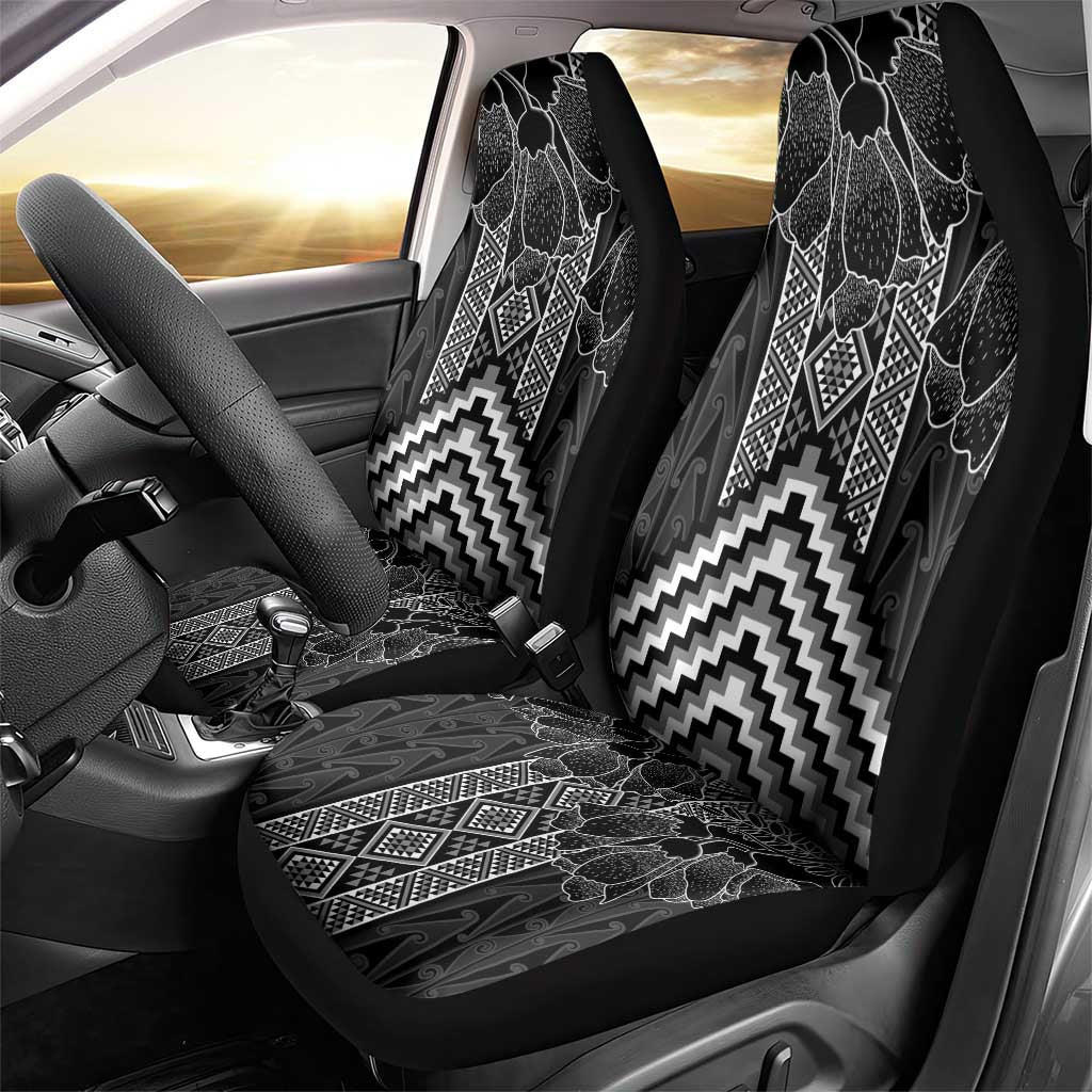 Aotearoa Taniko Pattern Car Seat Cover Poutama Mix Kowhai Flowers LT7 - Polynesian Pride