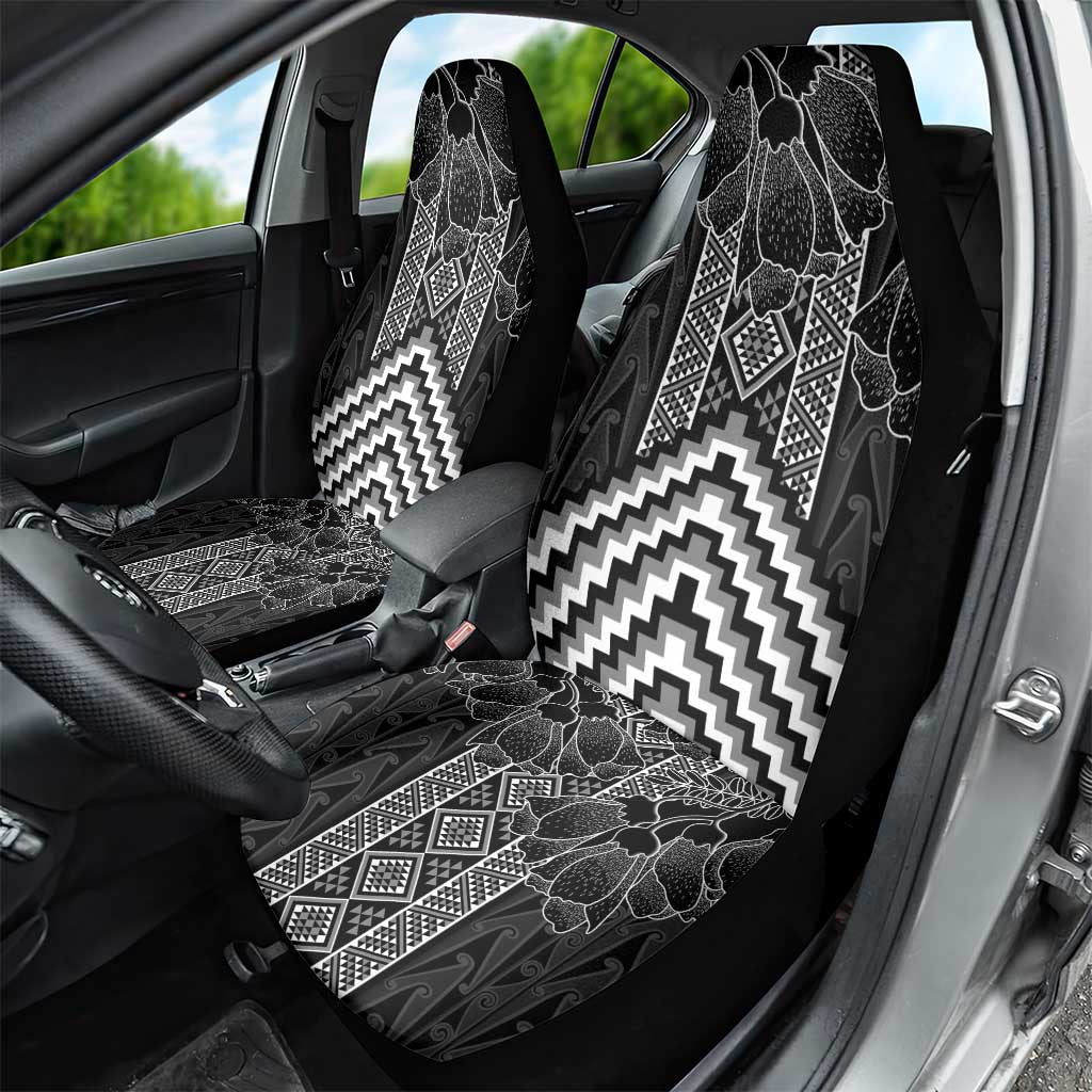 Aotearoa Taniko Pattern Car Seat Cover Poutama Mix Kowhai Flowers LT7 - Polynesian Pride
