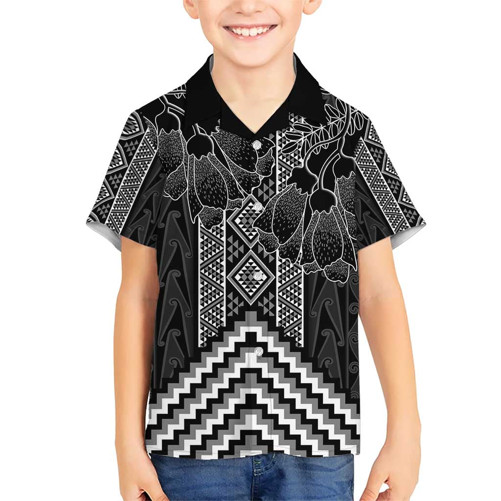 Aotearoa Taniko Pattern Hawaiian Shirt Poutama Mix Kowhai Flowers LT7 - Polynesian Pride