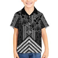 Aotearoa Taniko Pattern Hawaiian Shirt Poutama Mix Kowhai Flowers LT7 - Polynesian Pride