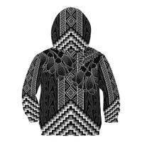 Aotearoa Taniko Pattern Kid Hoodie Poutama Mix Kowhai Flowers LT7 - Polynesian Pride