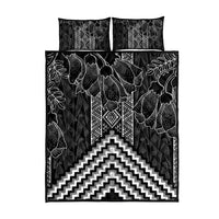 Aotearoa Taniko Pattern Quilt Bed Set Poutama Mix Kowhai Flowers LT7 - Polynesian Pride