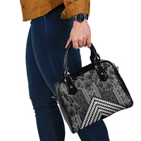 Aotearoa Taniko Pattern Shoulder Handbag Poutama Mix Kowhai Flowers LT7 - Polynesian Pride