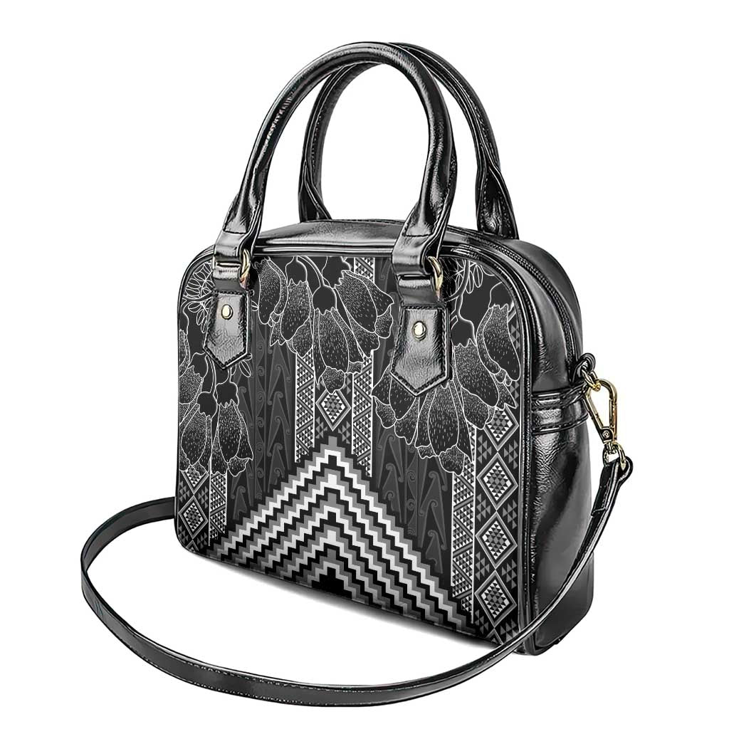 Aotearoa Taniko Pattern Shoulder Handbag Poutama Mix Kowhai Flowers LT7 - Polynesian Pride