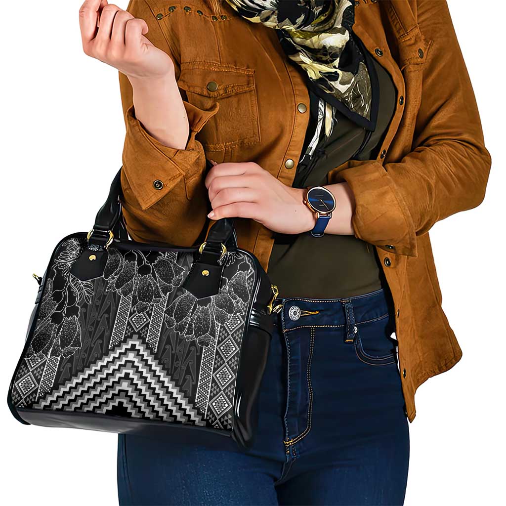 Aotearoa Taniko Pattern Shoulder Handbag Poutama Mix Kowhai Flowers LT7 - Polynesian Pride