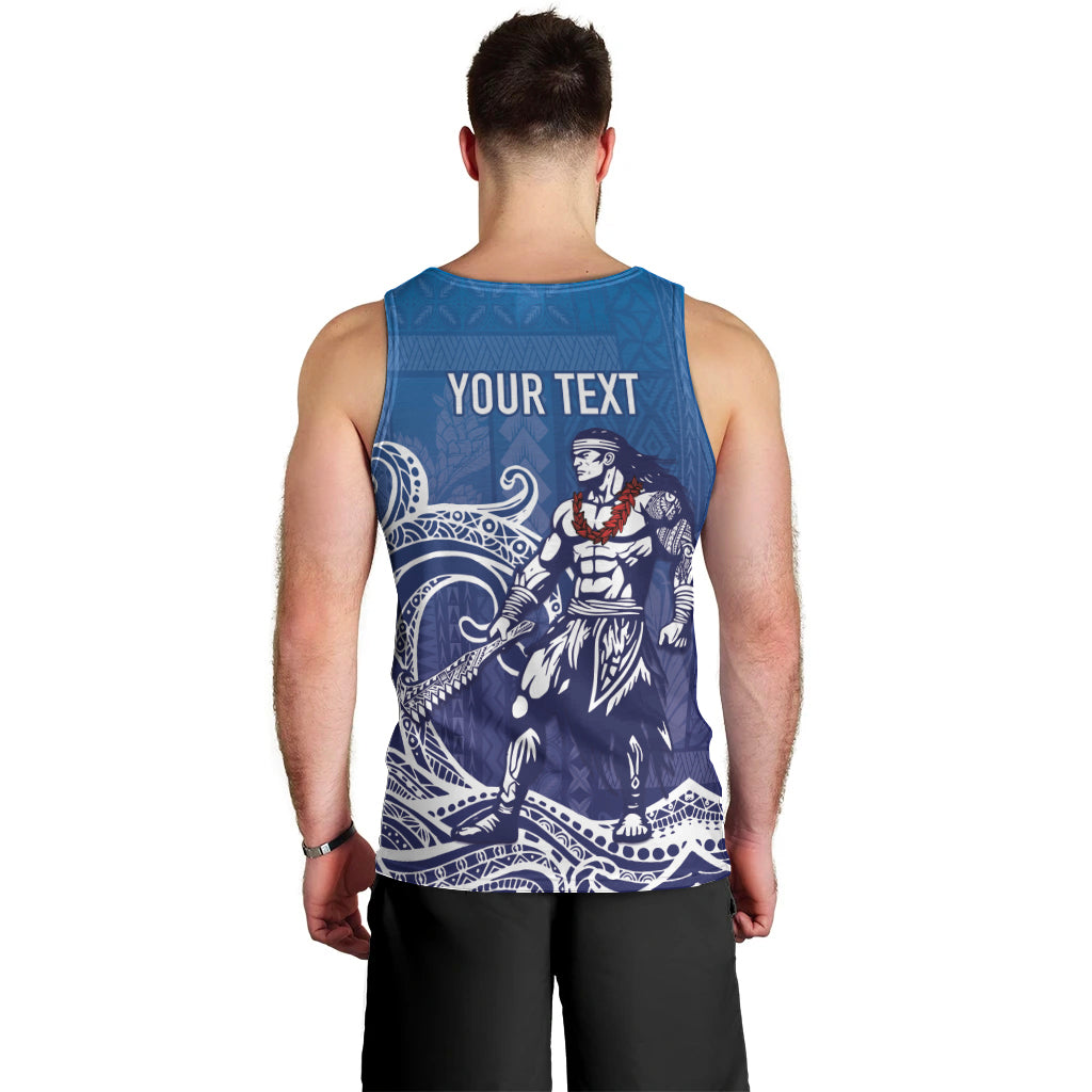 Samoa Manuia le Aso Tuto'atasi Siapo Motif Men Tank Top Warrior with Nifo Oti LT7 - Polynesian Pride