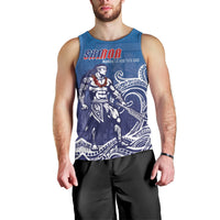 Samoa Manuia le Aso Tuto'atasi Siapo Motif Men Tank Top Warrior with Nifo Oti LT7 - Polynesian Pride