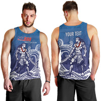 Samoa Manuia le Aso Tuto'atasi Siapo Motif Men Tank Top Warrior with Nifo Oti LT7 - Polynesian Pride