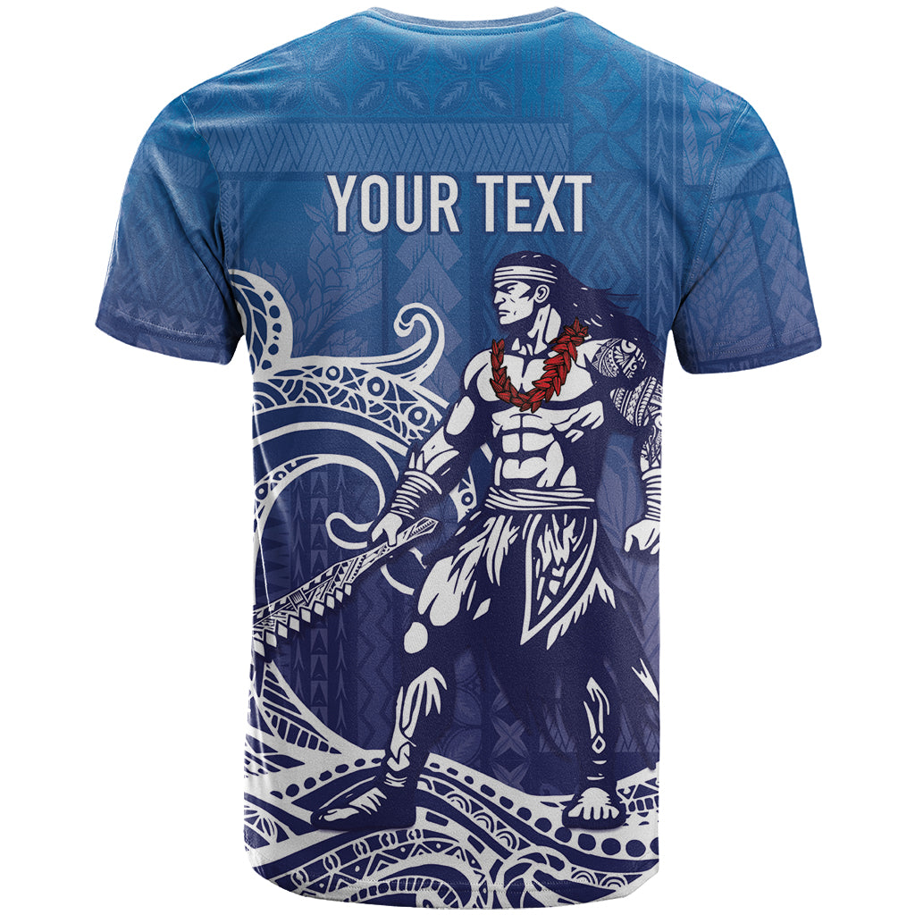Samoa Manuia le Aso Tuto'atasi Siapo Motif T Shirt Warrior with Nifo Oti LT7 - Polynesian Pride