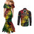 Vanuatu 44 Yia Indipendens Anivesari Couples Matching Mermaid Dress and Long Sleeve Button Shirt Curve Style