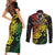 Vanuatu 44 Yia Indipendens Anivesari Couples Matching Short Sleeve Bodycon Dress and Long Sleeve Button Shirt Curve Style