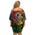 Vanuatu 44 Yia Indipendens Anivesari Family Matching Off Shoulder Short Dress and Hawaiian Shirt Curve Style