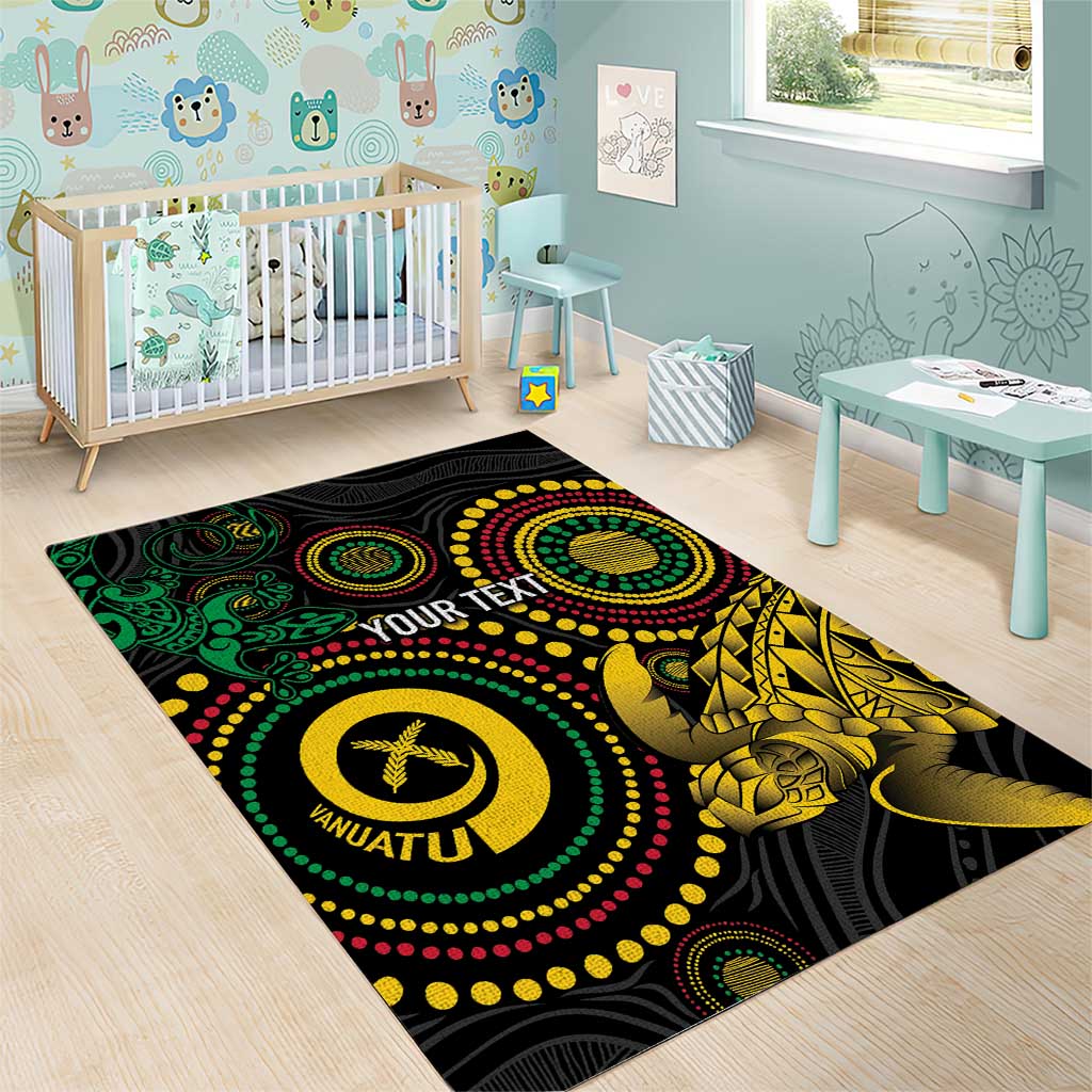 Vanuatu Personalized Aboriginal Arts Area Rug Turtle and Iguana Special LT7 - Polynesian Pride