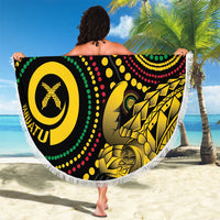 Vanuatu Personalized Aboriginal Arts Beach Blanket Turtle and Iguana Special LT7 - Polynesian Pride