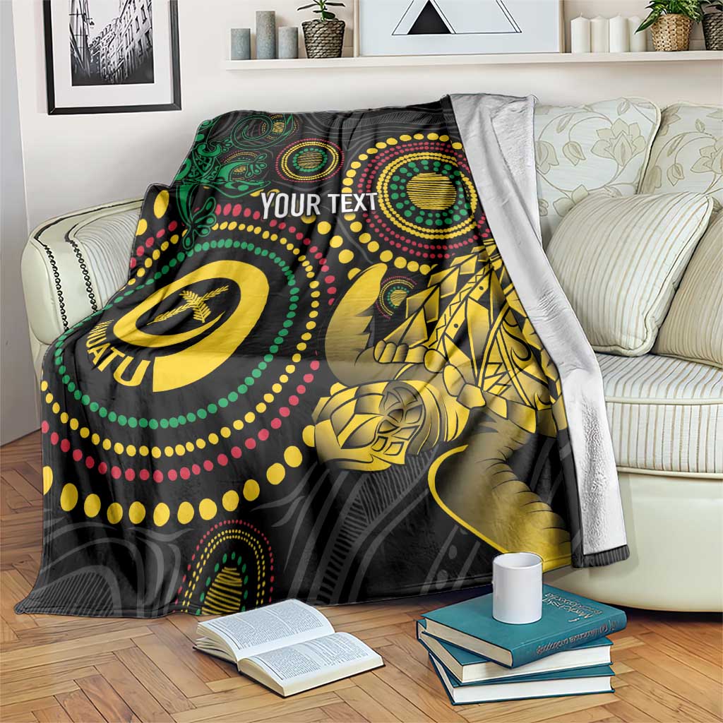 Vanuatu Personalized Aboriginal Arts Blanket Turtle and Iguana Special LT7 Colorful - Polynesian Pride