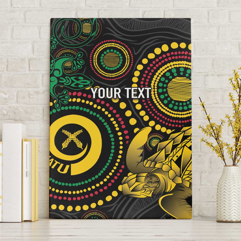 Vanuatu Personalized Aboriginal Arts Canvas Wall Art Turtle and Iguana Special LT7 Without Frame Colorful - Polynesian Pride