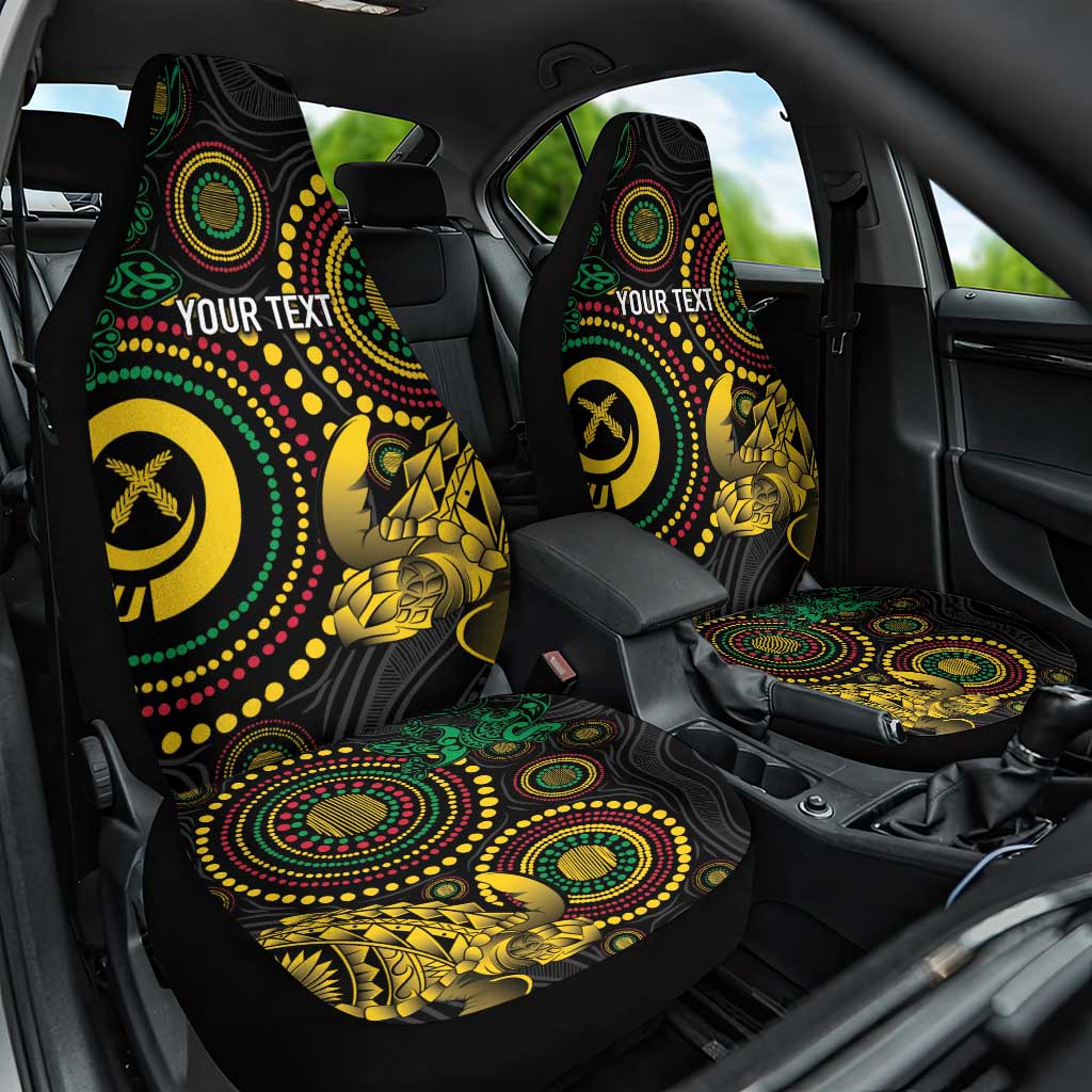 Vanuatu Personalized Aboriginal Arts Car Seat Cover Turtle and Iguana Special LT7 One Size Colorful - Polynesian Pride