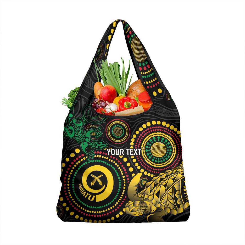 Vanuatu Personalized Aboriginal Arts Grocery Bag Turtle and Iguana Special LT7 1-pack One Size Colorful - Polynesian Pride