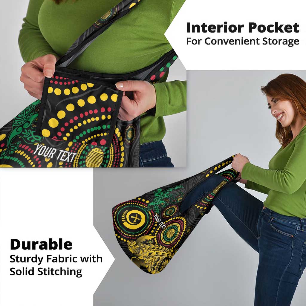 Vanuatu Personalized Aboriginal Arts Grocery Bag Turtle and Iguana Special LT7 - Polynesian Pride
