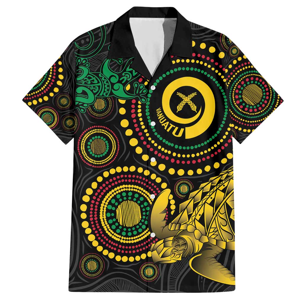 Vanuatu Personalized Aboriginal Arts Hawaiian Shirt Turtle and Iguana Special LT7 Colorful - Polynesian Pride