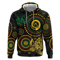 Vanuatu Personalized Aboriginal Arts Hoodie Turtle and Iguana Special LT7 Pullover Hoodie Colorful - Polynesian Pride