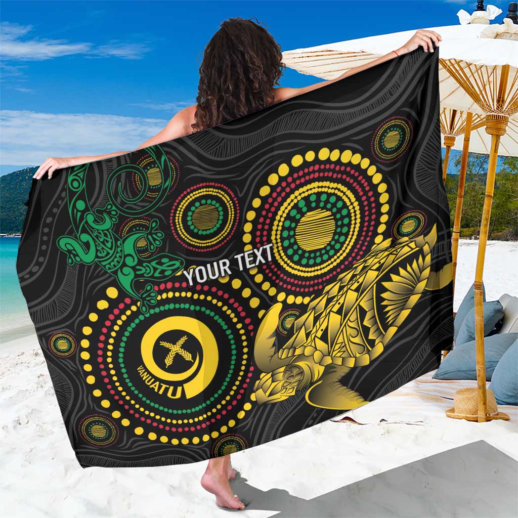 Vanuatu Personalized Aboriginal Arts Sarong Turtle and Iguana Special LT7 One Size 44 x 66 inches Colorful - Polynesian Pride