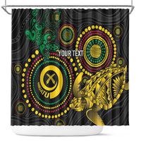Vanuatu Personalized Aboriginal Arts Shower Curtain Turtle and Iguana Special LT7 Colorful - Polynesian Pride