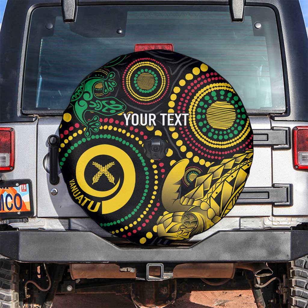 Vanuatu Personalized Aboriginal Arts Spare Tire Cover Turtle and Iguana Special LT7 Colorful - Polynesian Pride